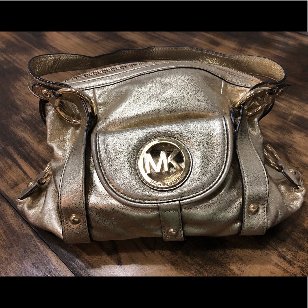 Gold Michael Kors bag